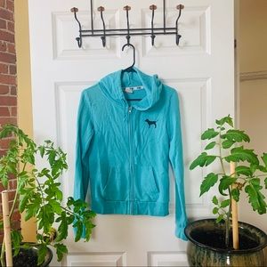 Tourquoise zip-up hoodie